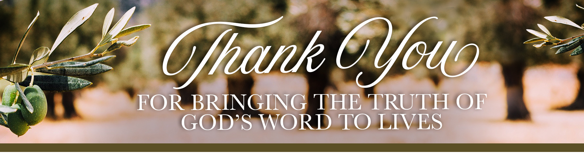 Thank you for bringing the truth of God's word to lives
