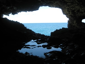 View from a cave of the ocean