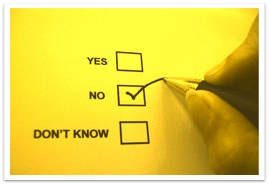 Three checkboxes with Yes, No and Don't Know options