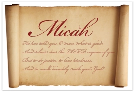 The book of Micah on an open scroll