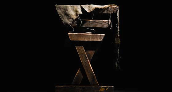 A cloth draped over a wooden structure