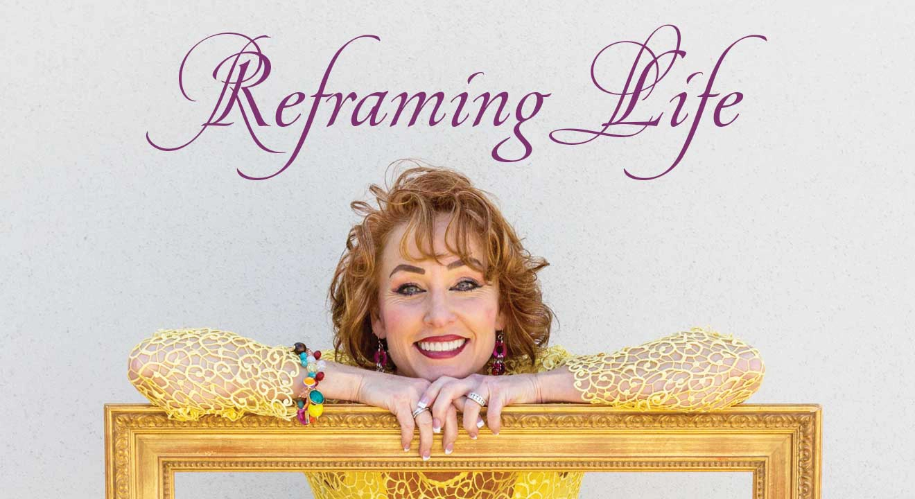 Colleen Swindoll resting on a large frame