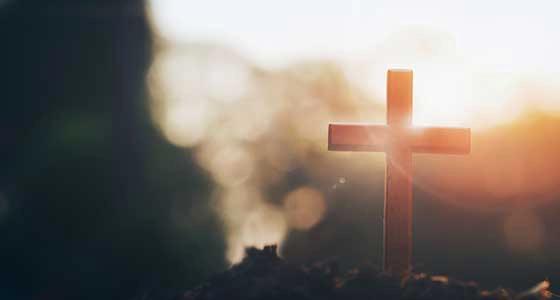 Cross with a glint of light